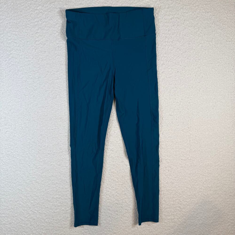 Sweaty Betty womens 7/8 teal leggings sb481578 size large gym workout yoga